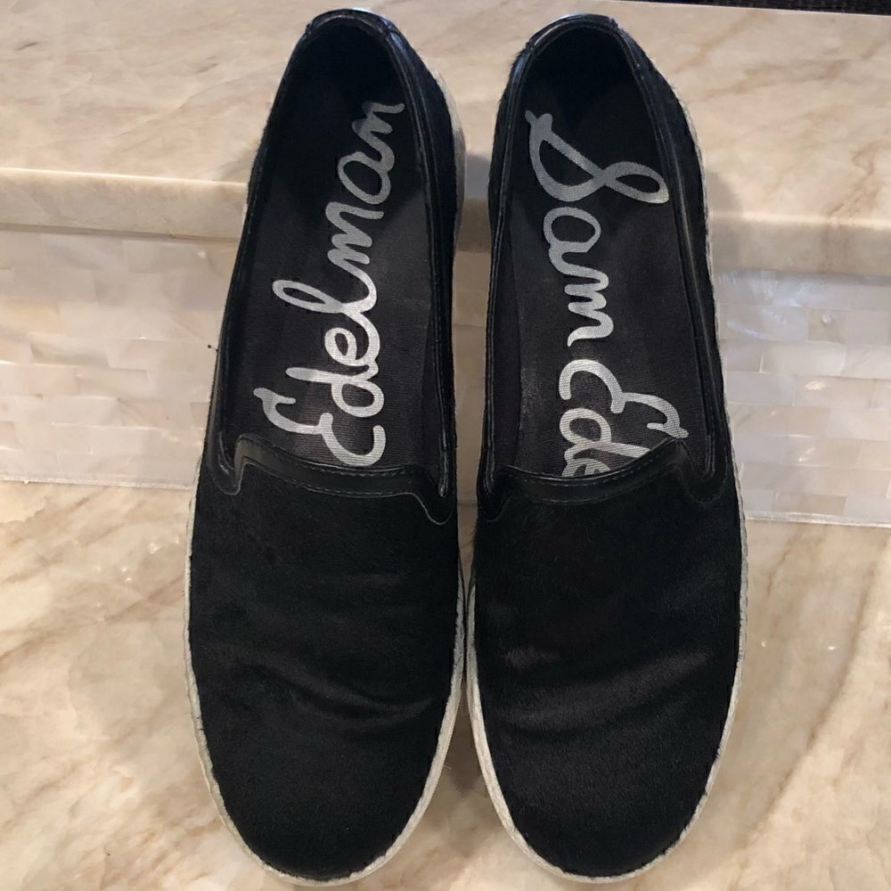 Sam Edelman Becker Black Calf Hair Slip-ons